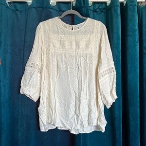 Time and Tru Victorian style blouse with long sleeves and stitch detail in XXL